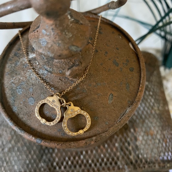 Lizzie Scheck Diamond Handcuff Necklace 14k Yellow - Picture 4 of 5